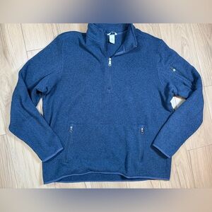 Duluth Trading Pullover Fleece Lined Men's Blue Quarter-Zip Sweater. XL